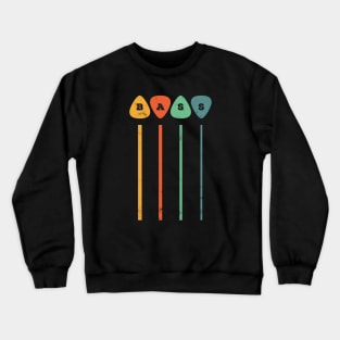 Bass Guitar Picks Bass Strings Retro Theme Crewneck Sweatshirt